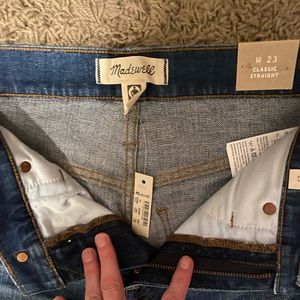 Madewell NWT CLASSIC STRAIGHT Denim Jean high rise sz 23 tags in pictures